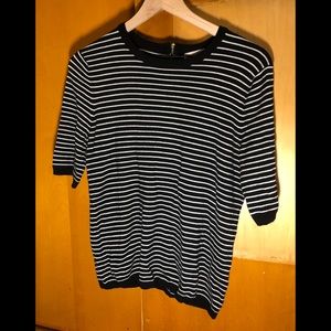 Philosophy striped sweater gold zipper